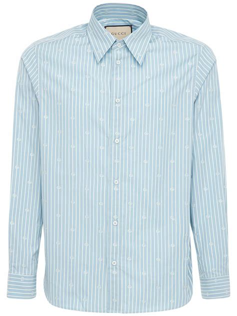 Gucci GG stripe fil coupé cotton shirt